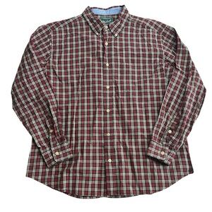 Woolrich Men’s XL Flannel Button Up Shirt Red Plaid‎ Vintage Long Sleeve